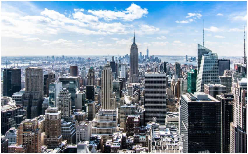 A stunning aerial view of New York City's skyline