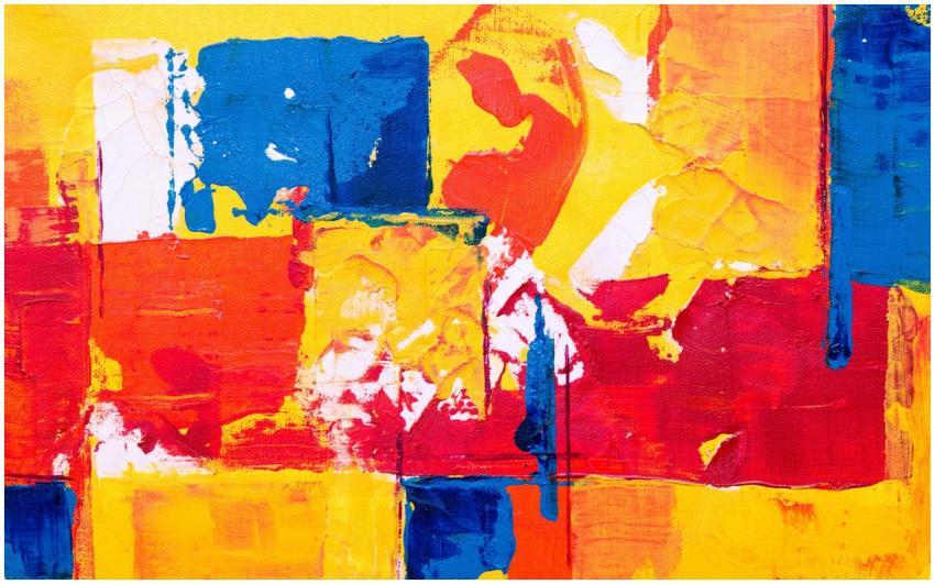 Vibrant abstract acrylic art with bold colors, sho