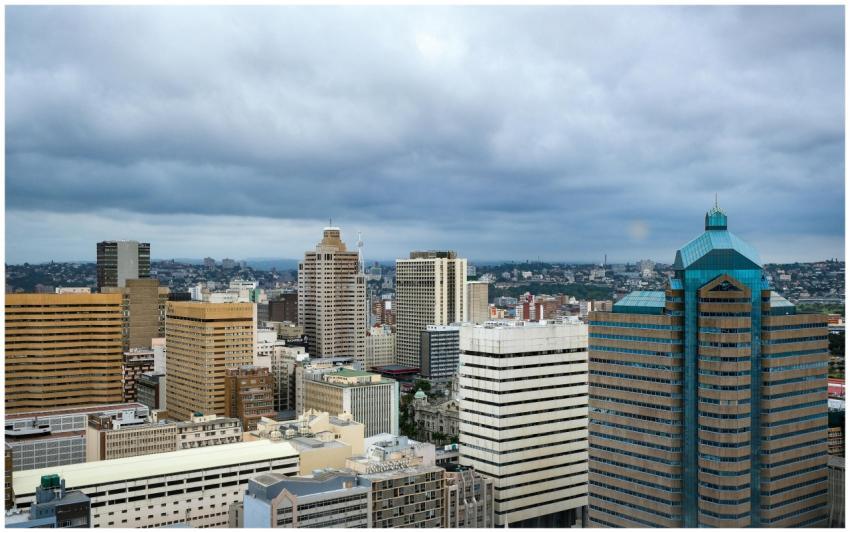 A stunning aerial view of Durban's modern skyline