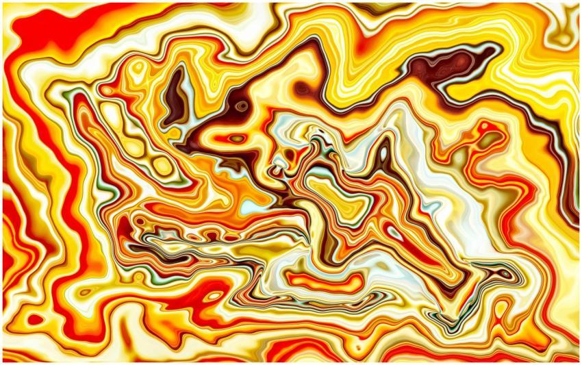 Dynamic abstract image featuring vibrant swirls in