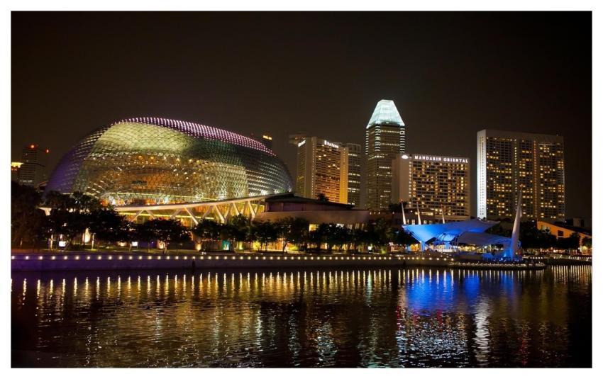 Singapore Business Night View Sea