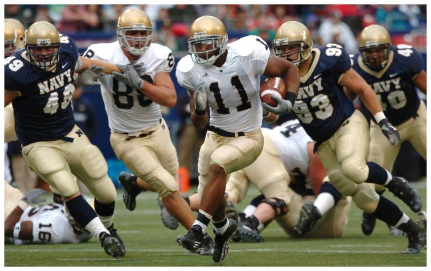 Players in action during a competitive American fo