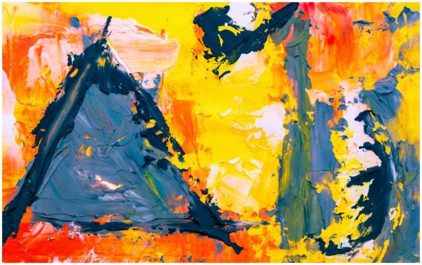 A vibrant abstract painting using bold colors and