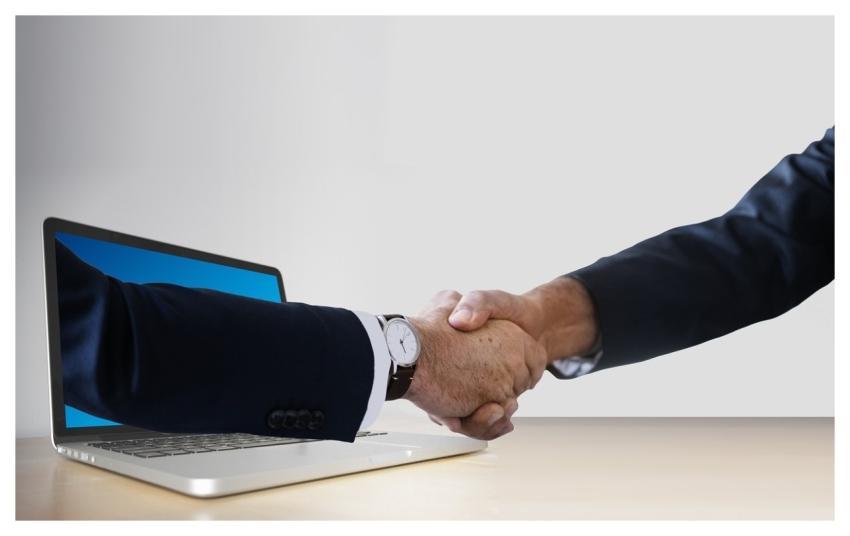 Handshake Hands Laptop Monitor