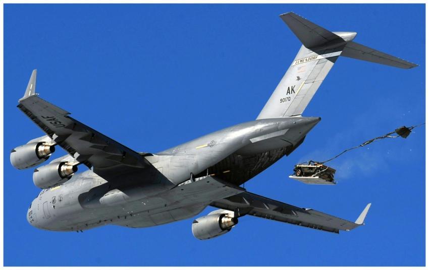 United States Air Force aircraft performing an air