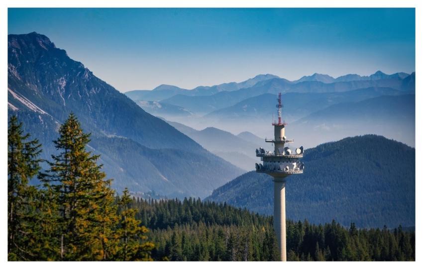 Radio Tower Mountains Mountain Panorama Technology