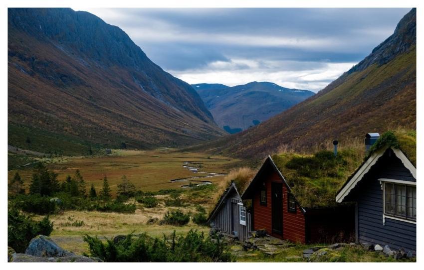 Norway Landscape Valley Mountains