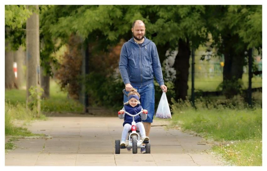 Man Father Baby Tricycle