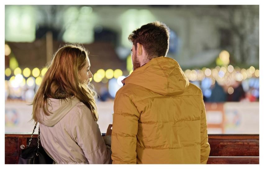 Merry Christmas Couple Young People People