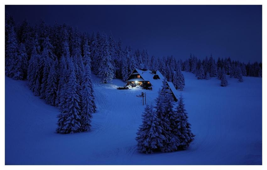 Snow Winter Mountains House