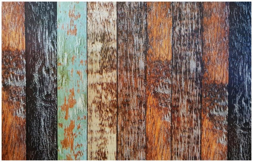 Vibrant multicolor rustic wood plank texture ideal