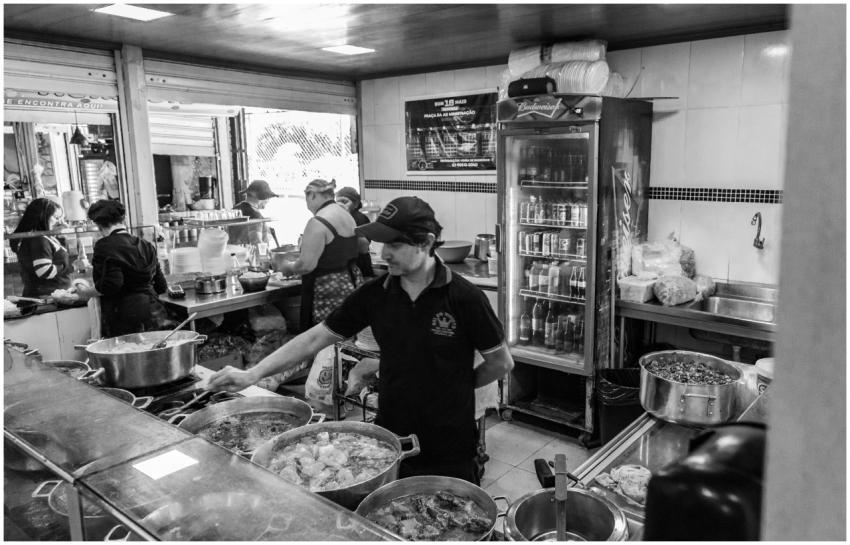 Bustling Kitchen Scene Black