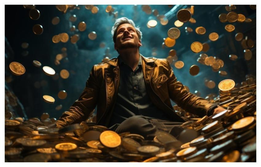 Ai Generated Man Coins Money