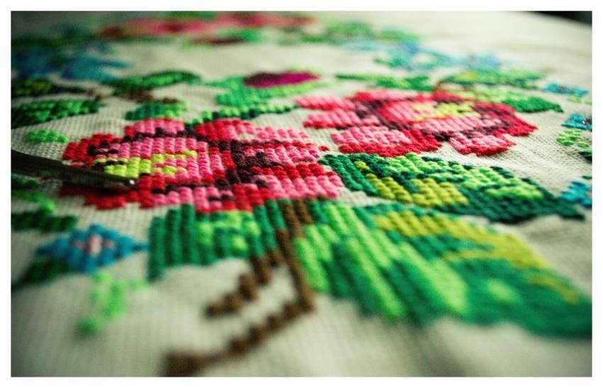 Embroidery Beautiful Flowers Flowers Handmade