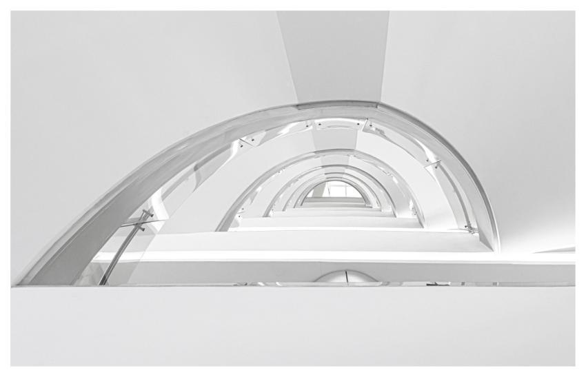 Abstract Building Black And White Stairs