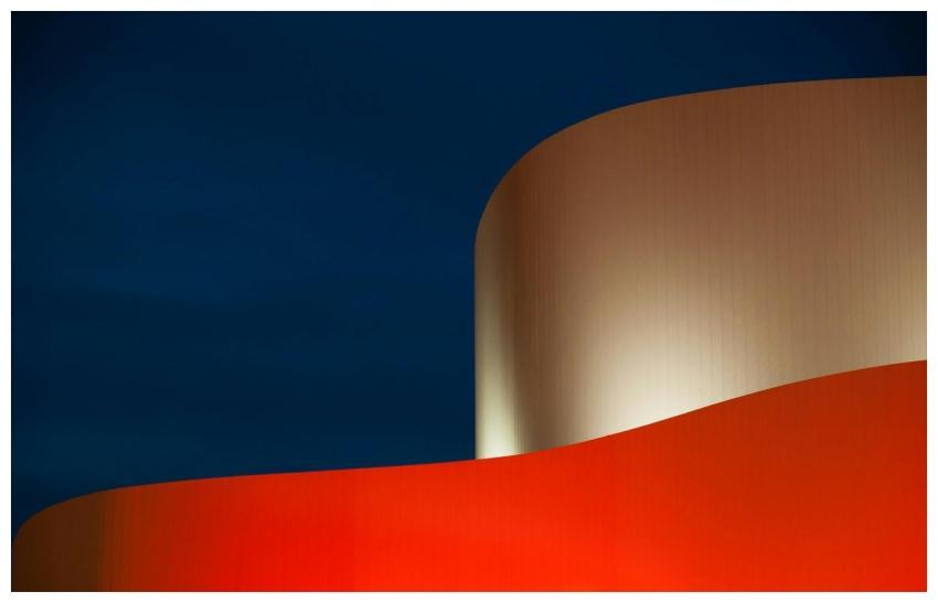 Abstract architectural image featuring bold colors