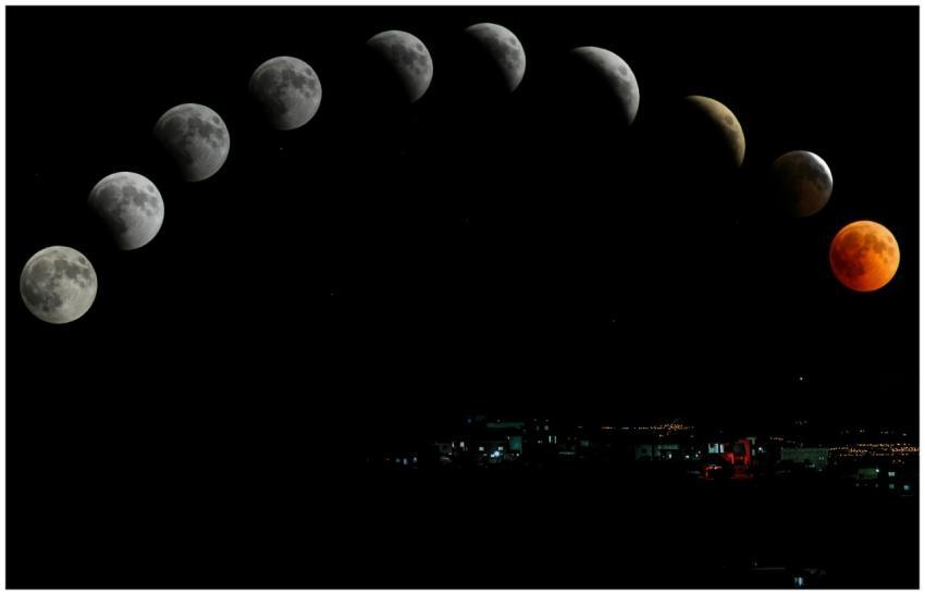 Captivating lunar eclipse sequence featuring blood