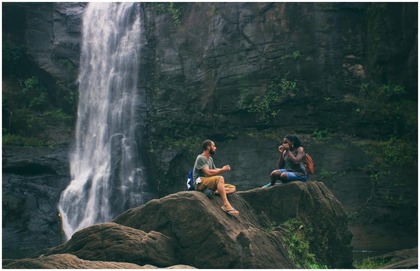 A serene moment captured by a waterfall in India w