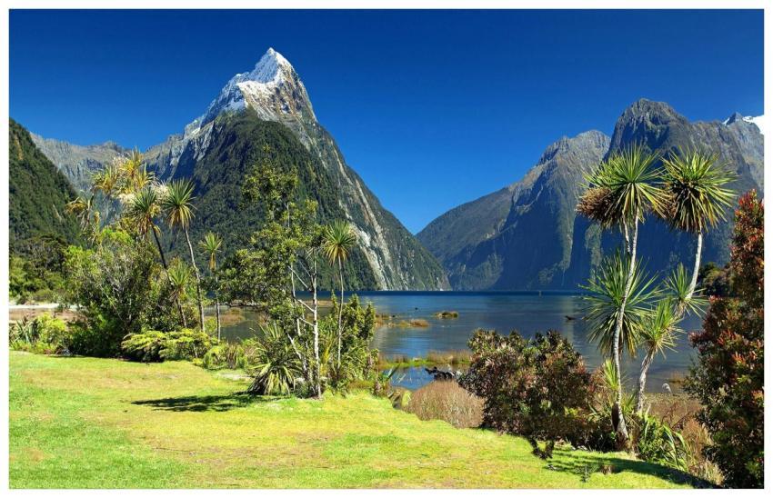 Breathtaking view of Milford Sound with Mitre Peak