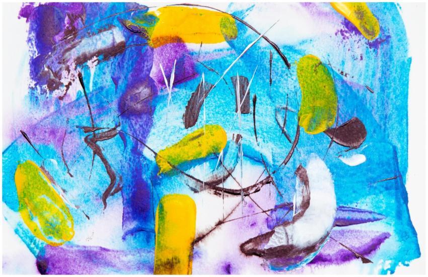 Vibrant abstract expressionist painting with bold