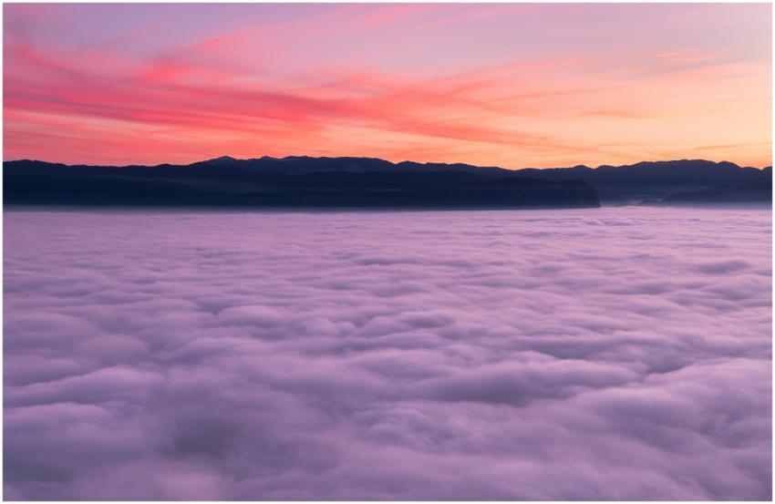 A breathtaking view of the sunset casting vibrant