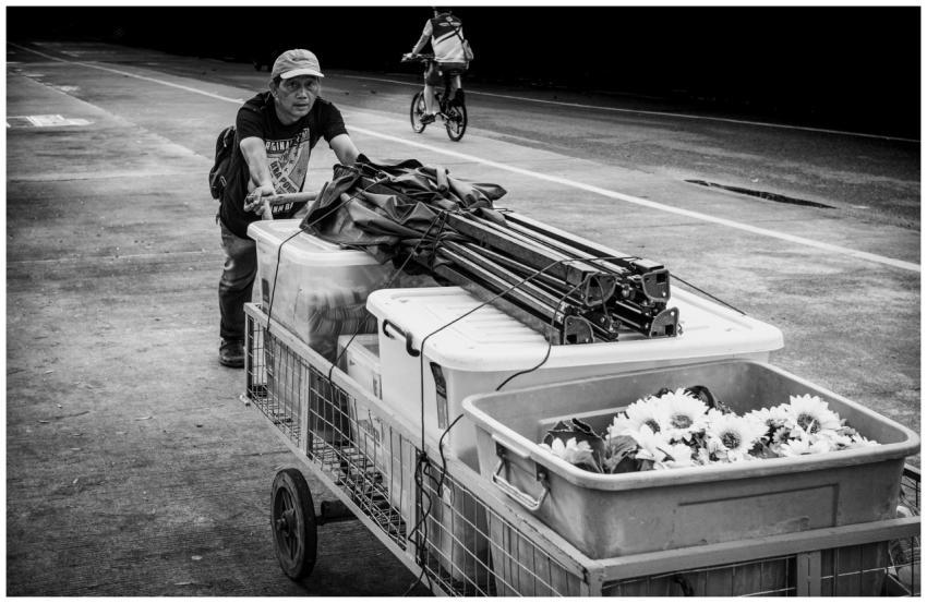 Black White Man Pushing