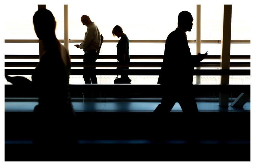 People Walking Airport Gate