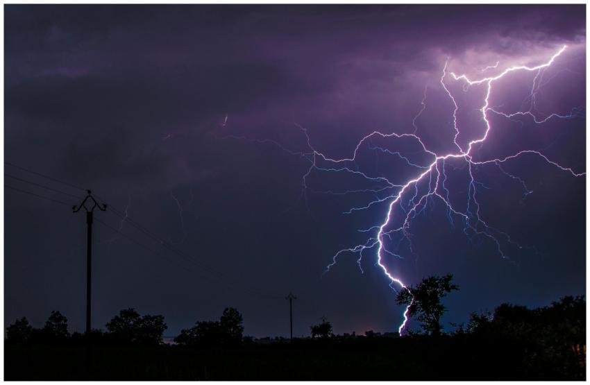 A stunning lightning strike captured during a thun