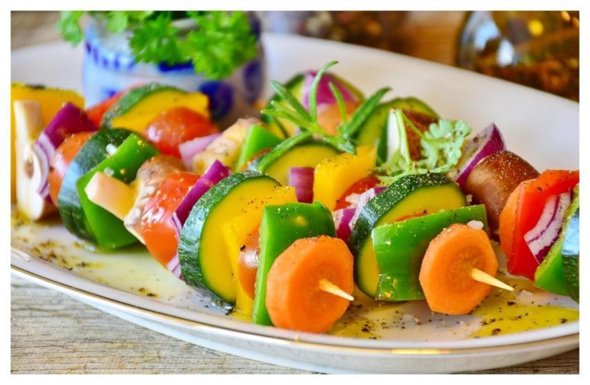 Vegetable Skewer Paprika Tomato Mushrooms