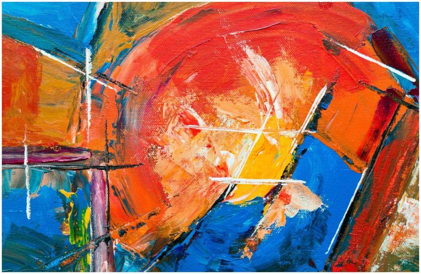 Vibrant abstract expressionist painting with bold