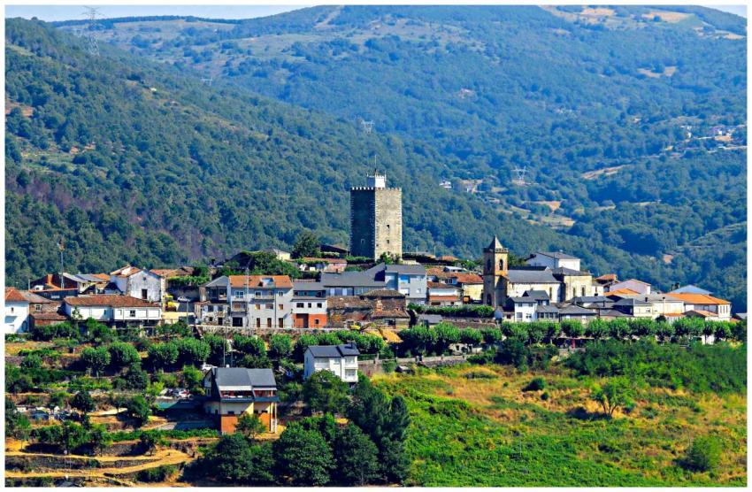 Picturesque landscape of Viana do Bolo village wit