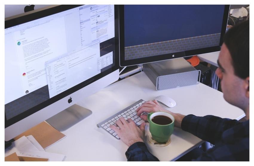 Typing Computer Man Workspace