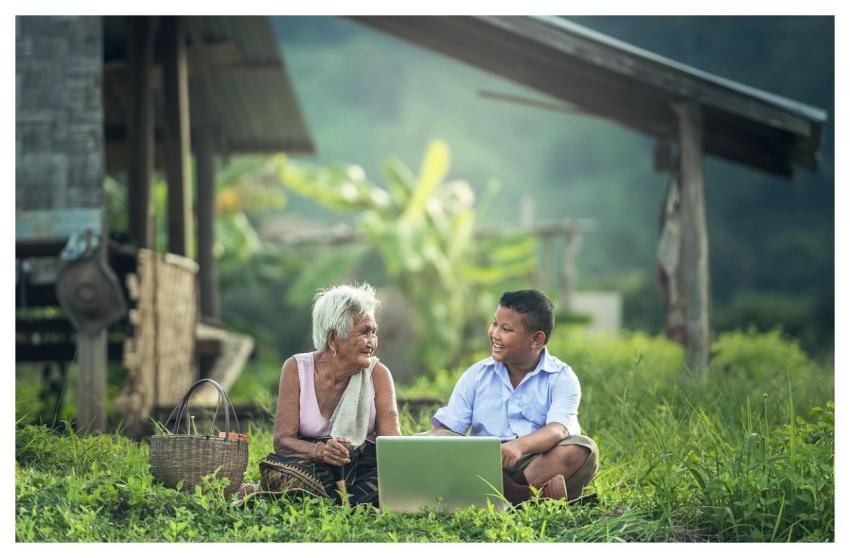 Grandmother Kids Laptop Myanmar