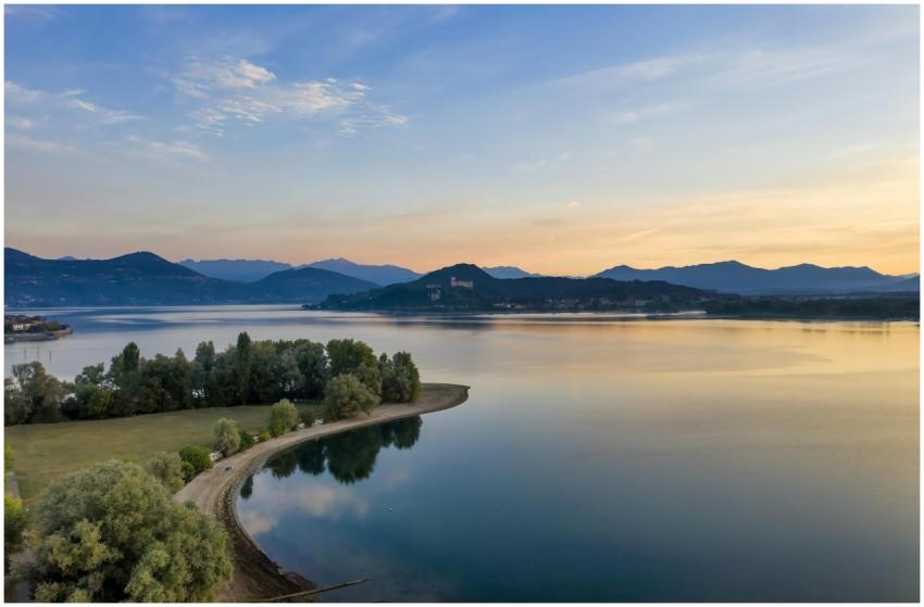 A breathtaking aerial view of Lake Varese during s