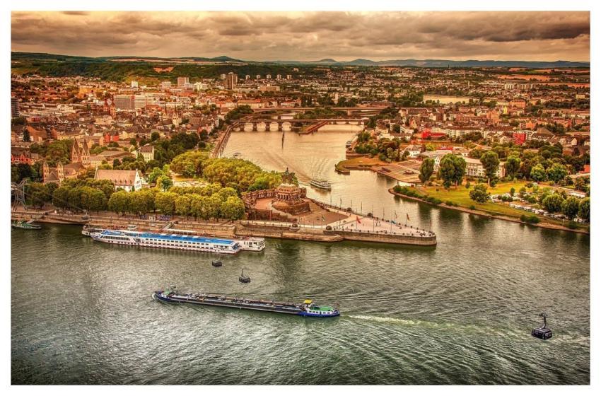 Rhine River Aerial View Germany River