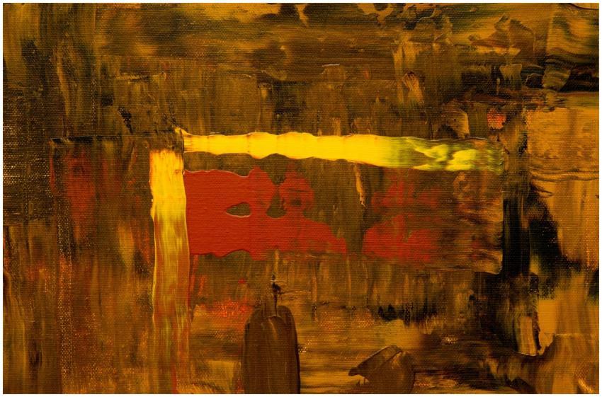 Explore a vibrant abstract painting with bold colo