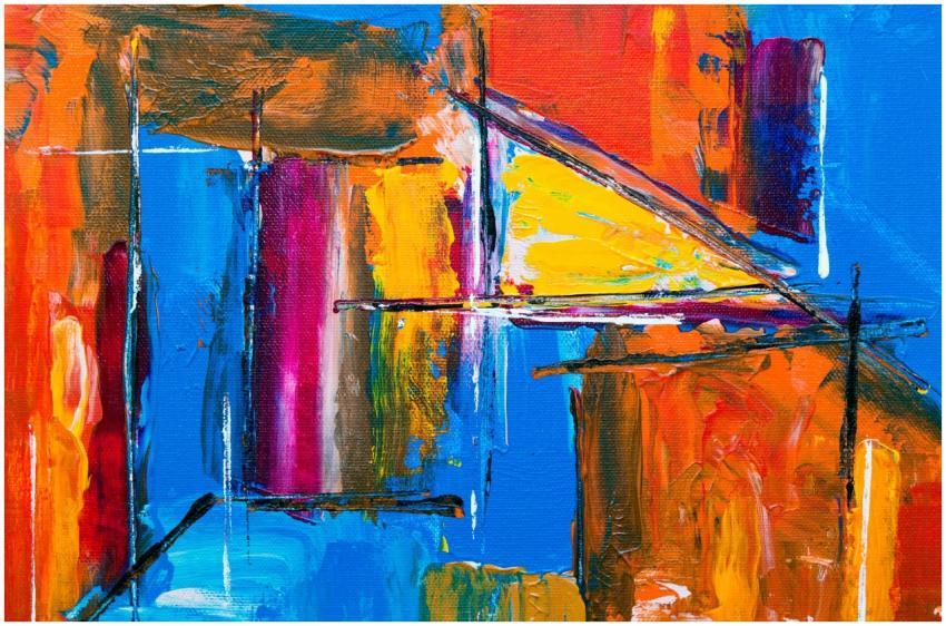 Colorful abstract expressionism painting with vibr