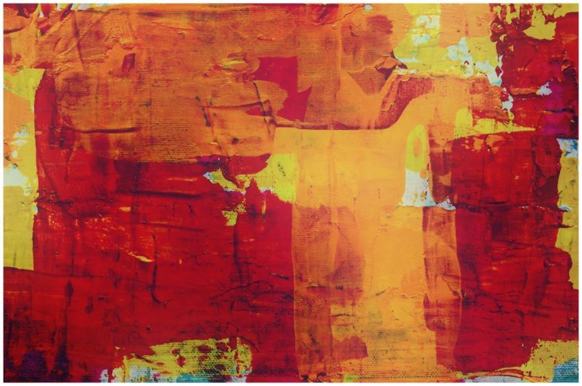 Dynamic abstract expressionist painting featuring