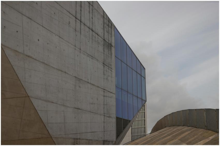 Close-up of Casa da Música's modern architectural