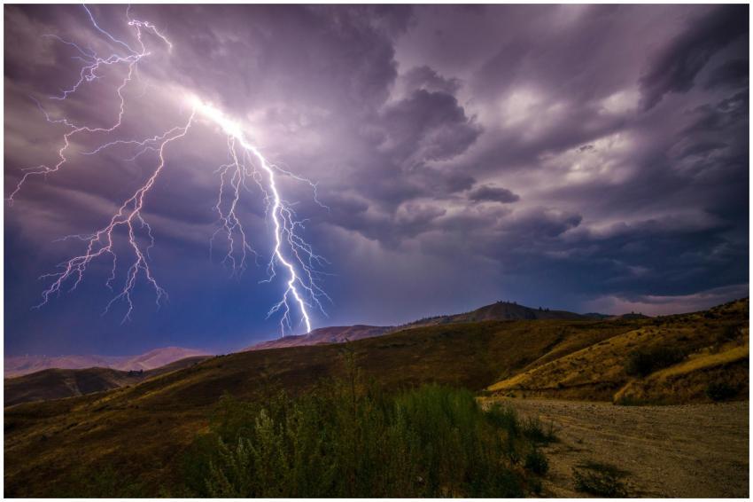 A breathtaking lightning strike during a thunderst