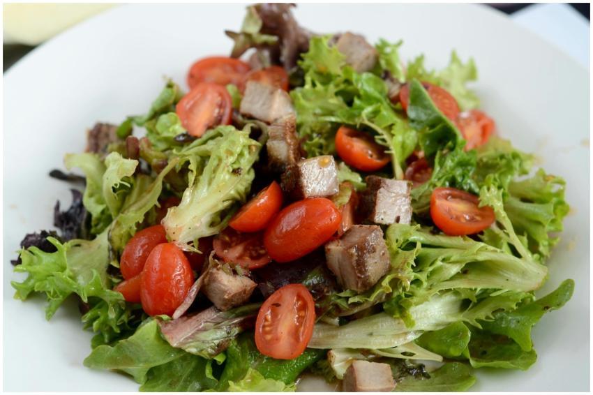 Delicious mixed greens with cherry tomatoes and me
