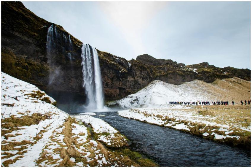 Captivating view of Seljalandsfoss waterfall in Ic