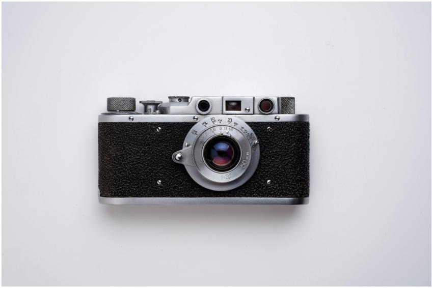 Classic vintage film camera captured in a minimali