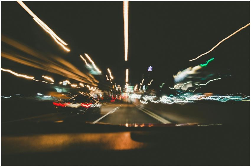 Long exposure shot capturing the vibrant light str