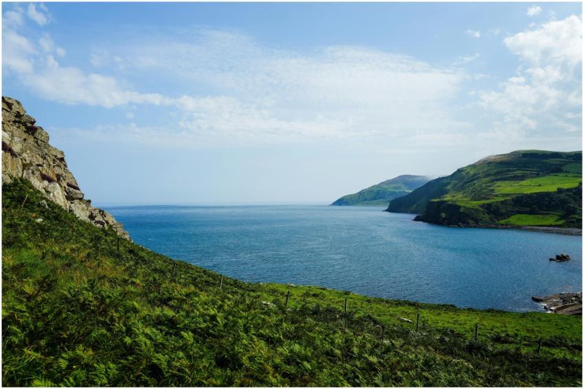 Beautiful coastal landscape showcasing lush green