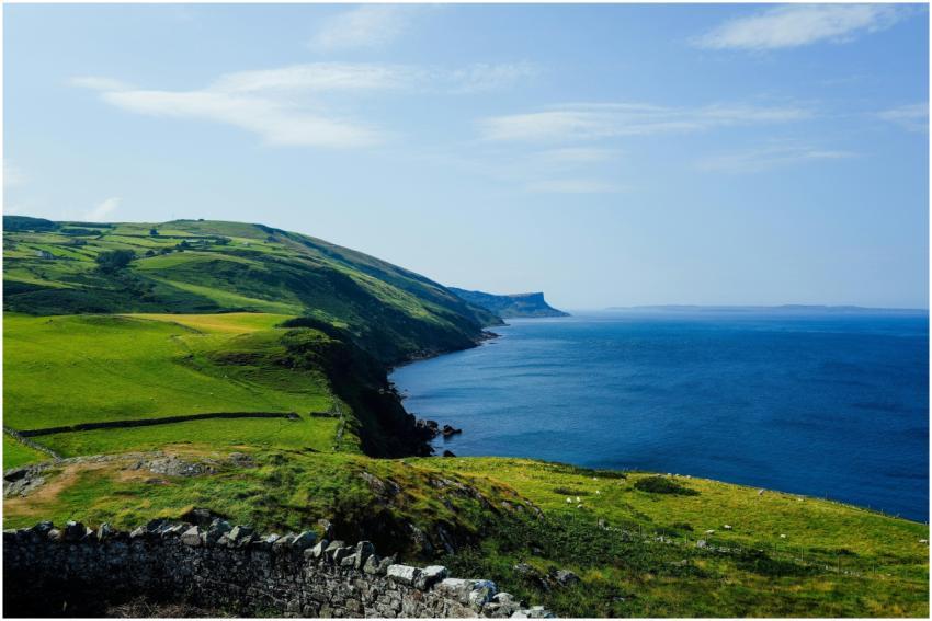Breathtaking view of lush green hills meeting the