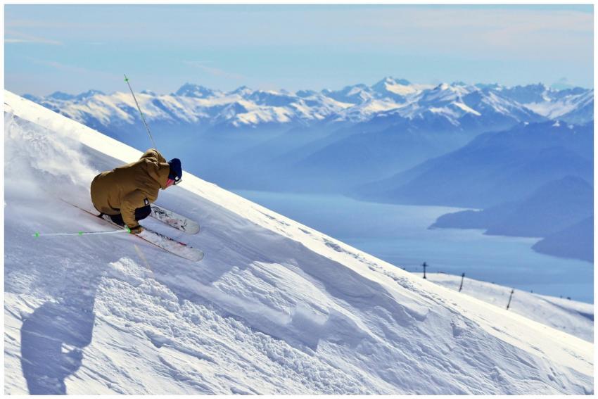 Experience an exhilarating skiing descent on prist