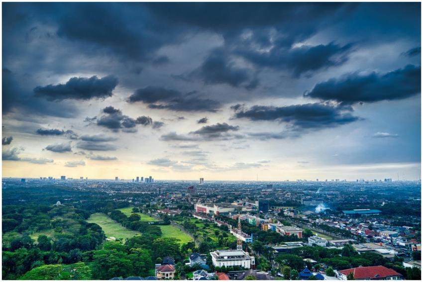 A captivating aerial view of Tangerang, Indonesia,