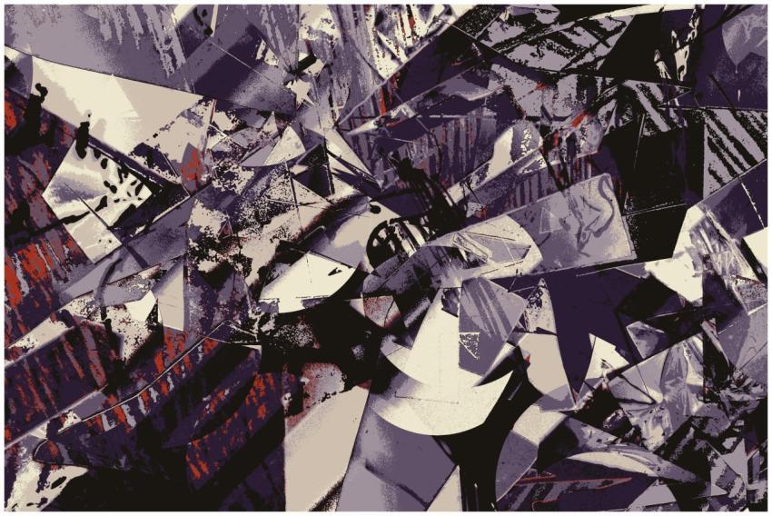 A captivating geometric abstract piece with bold p