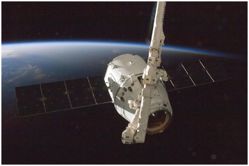 A satellite orbiting Earth with a view of the plan